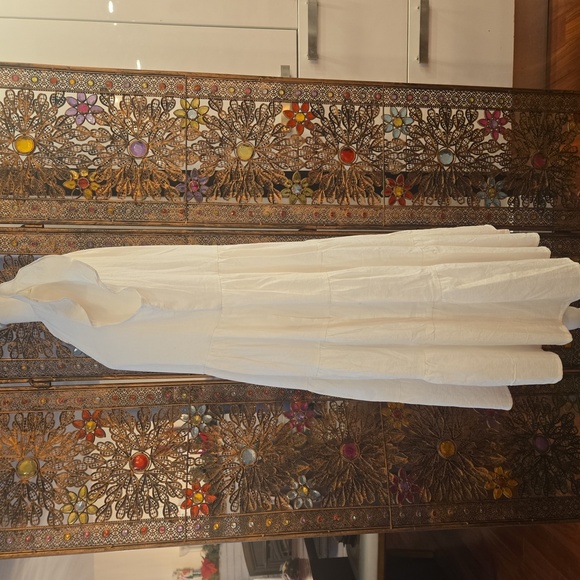 Label Of Love Womens Sleeveless Ruffled V-Neck Boho Midi Dress White Size Large - Picture 2 of 12